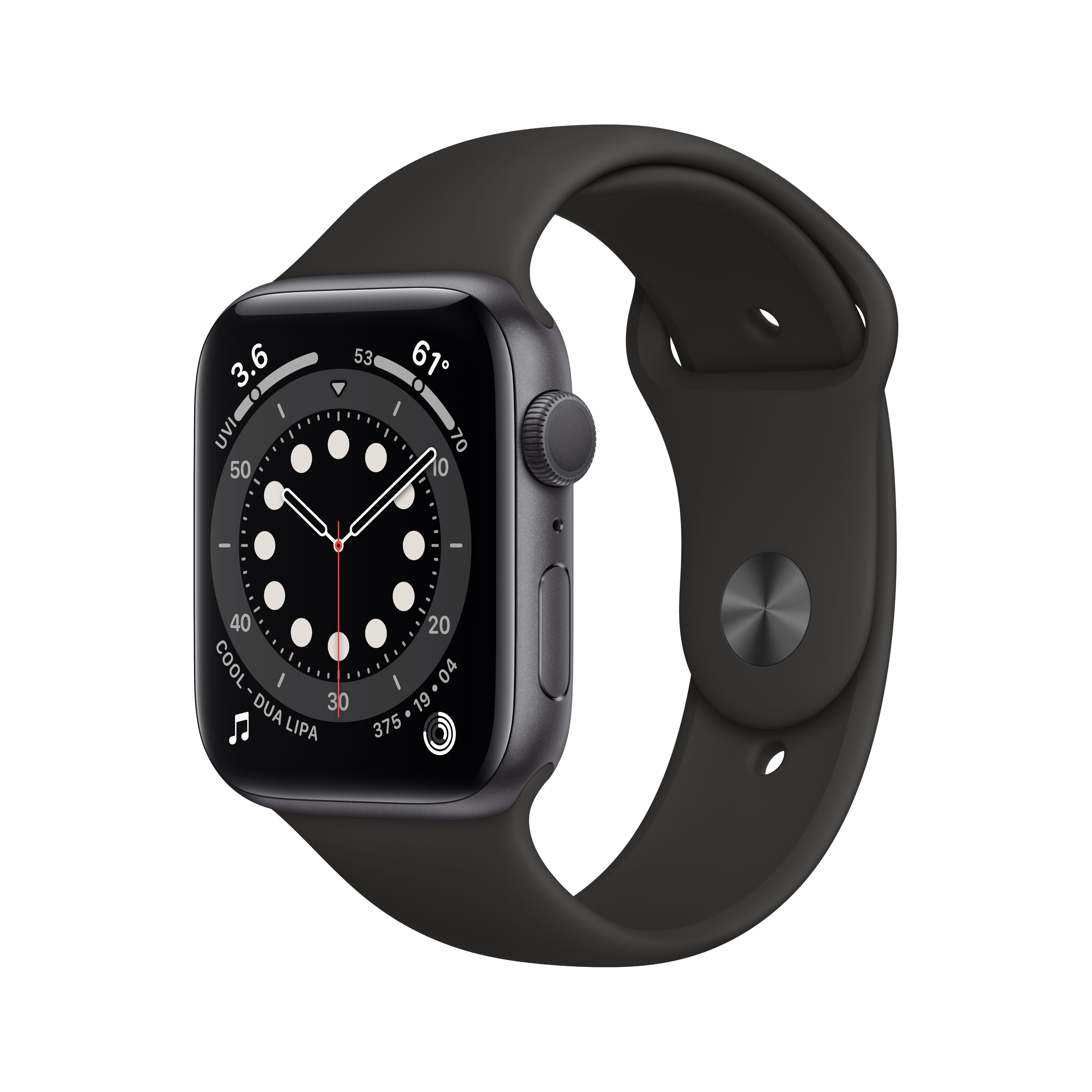 Apple Watch Series 6 zwart / 44 mm