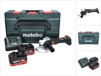Metabo W 18 LT BL 11-125 accu haakse slijper 18 V 125 mm (613052840) borstelloos + 2x accu 5,5 Ah + lader + metaBOX
