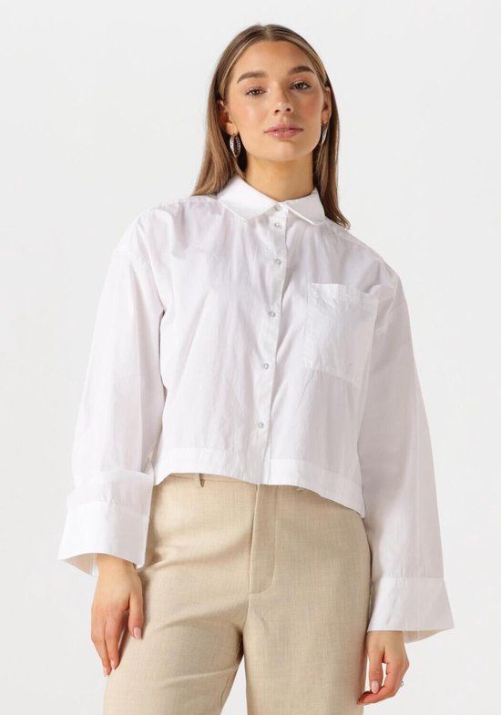 SELECTED FEMME Slfastha Ls Cropped Boxy Shirt - Women's - White - Size 38