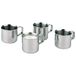 APS 10321 creamer set van 4, kleine kannen voor koffieroom/melk, creamer, inhoud 25 ml, roestvrij staal, 53 x 32,5 cm, H: 2 cm, Zilver