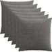 vidaXL Kussensloop - 6 stuks - ALMELO - Donkergrijs - 65 x 65 cm - Corduroy