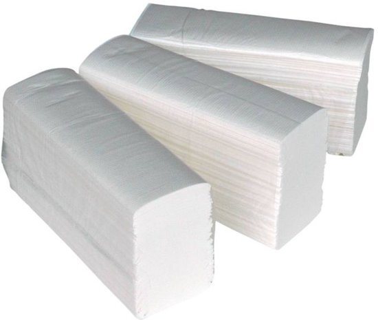 HygieneShopBasics Handdoekpapier Multifold wit 2 lgs verlijmd 25x150 (3750) stuks