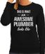 Bellatio Decorations Awesome plumber - geweldige loodgieter cadeau trui zwart dames XL