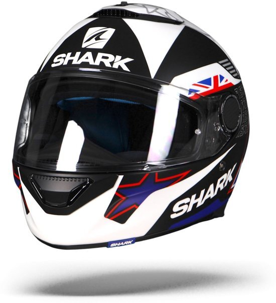 Shark SPARTAN REDDING MAT ZWART BLAUW WIT KBW INTEGRAALHELM S