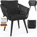 tillvex® Lot de 2 chaises de jardin résistantes aux intempéries avec accoudoirs