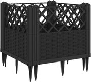 vidaXL Plantenbak met pinnen 43,5x43,5x43,5 cm polypropeen zwart
