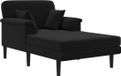 vidaXL Chaise longue Velours noir