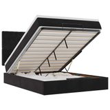 VidaXL Ottoman Bed with Mattress and LED Lights 140x190cm Velvet Black