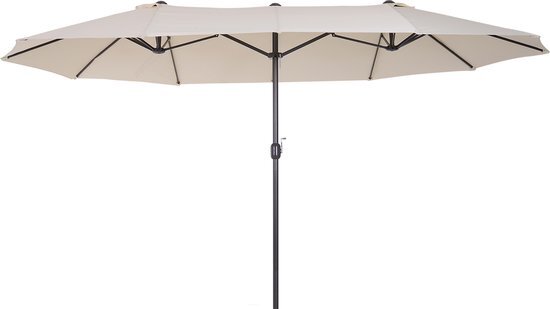 Outsunny Parasol tuinparasol ovale parasol dubbele parasol met zwengel 84D-030V01