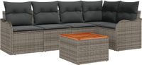 vidaXL Tuinbank Set 4 zitplaatsen Grijs Polyrattan