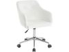 BALTIK Chaise de bureau à roulettes design blanc et acier chromé