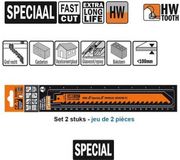 CMT Reciprozaagblad HM 225mm x 22 x 1,2 x 3TPI - 2 Stuks