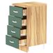 Shally Dogan Commode voor de keuken met 4 laden, modulaire kast met structuur van massief en duurzaam hout, afmetingen 40 x 50 x 85 cm (groen)