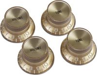 Gibson PRMK-030 Top Hat knop goud Set 4 St metaal-inlay goud