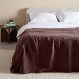 NOUS Living sprei / zomerdekbed mousseline (160x250 cm) Bruin Effen