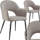 Tectake® Set van 2 Eetkamerstoelen Sachel - Taupe