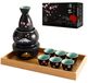 Set de 10 pièces de saké japonais avec réchaud et plateau