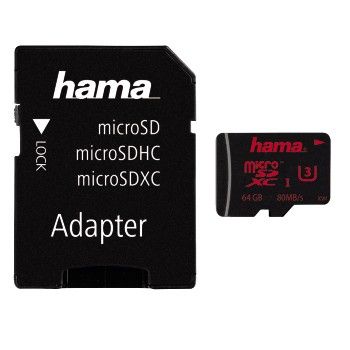 Hama MicroSDXC 64GB Class 3 + SD Adapter