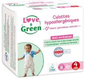 Love & Green culotte de couche hypoallergénique taille 4 (8-15 kg) 32 pièces