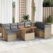 Maison Exclusive - Ensemble de meubles de jardin 9 pièces avec canapé et coussins, beige, en polyrotin