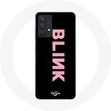 Maniacase Hoesje voor Samsung Galaxy A13 4G / A13 4G Lite Blink Fandom Blackpink Pink Logo Zwarte Achtergrond