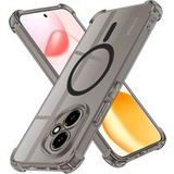 Techsuit - Coque antichoc transparente en silicone MagSafe - Samsung Galaxy A36 5G - Noir fumé