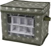 Decoris Kerstballen Opbergbox - Groen - 41 x 31 x 32 cm - Polyester