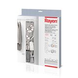 Rayen | Hanging textile wardrobe organizer | Shoe and bag hanger | Multifunctional hooks | For cabinets | 6 elastic pockets | 142.5 x 30 x 30 cm | Grey