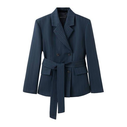 Mango Mango met krijtstreep donkerblauw