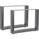 Mucola Set de 2 pieds de table acier Pieds de table Pieds design industriel - Gris 64x40 cm