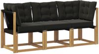 vidaXL Outdoor Midden- en Hoekbank Wit