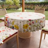 PETTI Artigiani Italiani - Vuilafstotend rond tafelkleed van microvezel (diameter 140 cm), keukentafelhoes voor ronde tafel, bloemenpatroon 10, 100% Made in Italy