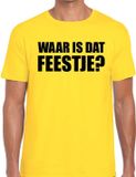 Bellatio Decorations Waar is dat feestje Partykleding t-shirt Geel Heren XL