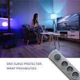 Qoltec - Ontstorende Stekkerdoos - 6 Gaten - 5m - Grijs