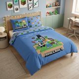Minecraft Dekbedovertrek - Lits Jumeaux - 240 x 220 cm + (2x) 65 x 65 cm - Polycotton