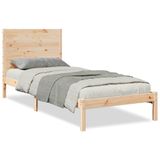 vidaXL Bedframe Massief Hout 90x210 cm Naturel