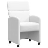vidaXL Eetkamerstoelen met wielen 2 stuks Wit 58 x 65 x 98 cm Kunstleer