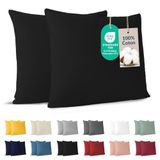 Dreamzie Kussensloop 60x60 cm zwart katoen (set van 2)