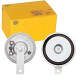 HELLA 3AL 006 958-811 Claxon - M26 - 12V - 115dB(A) - Frequentiebereik: 400Hz - Hoge toon - Behuizingskleur: Grijs - Platte stekkeraansluiting