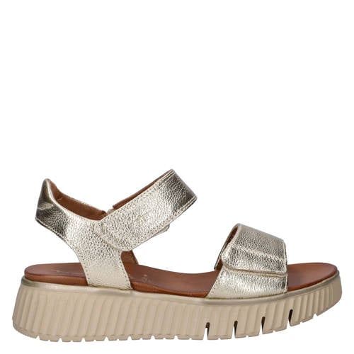 Tamaris Comfort leren sandalen goud