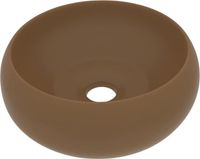 vidaXL Wastafel rond 40x15 cm keramiek matcrème