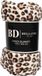 Bellatio design Plaid - fleece deken - luipaard dieren print - 120 x 160 cm