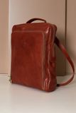 D'Arienzo Sac à dos en cuir de veau cognac et sac cuir aspect vintage, Taille Unique, Couleur Cognac