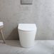 Hudson Reed Elements Cuvette WC ronde à poser - Abattant à fermeture douce – Design moderne - Blanc