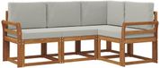 vidaXL Hoek loungeset 4-delig Acaciahout Naturel et Gris Clair