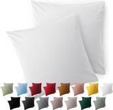 Blumtal Kussensloop Microvezel Kussenhoes 50 x 50 cm - Wit - Met Rits - Set van 2