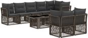 vidaXL Tuinbank - Set - 8 - st - Grijs - poly - rattan