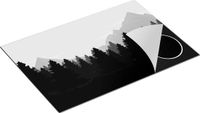 Chefcare Inductie Beschermer Bos met Bomen Illustratie - Zwart Wit - 75x50 cm