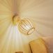 Argon Wandlamp Paz wit met houten lamellen en bolvormige kap