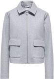 ONLY ONLVELA ZIP SHORT JACKET OTW Dames Lichtgrijs Melange Polyester/Viscose M